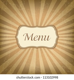 Etiqueta Retro Con Menú Vintage, Ilustración Vectorial