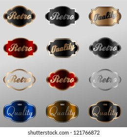 Retro labeles set