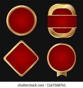 Retro labels and badges golden vector collection. Vector illustration eps10