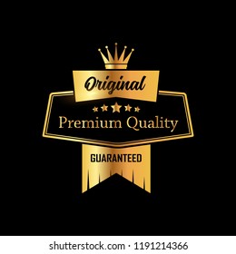 Retro labels and badges golden vector original and premium quality