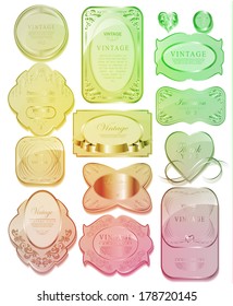 Retro labels, can be used for invitation, congratulation