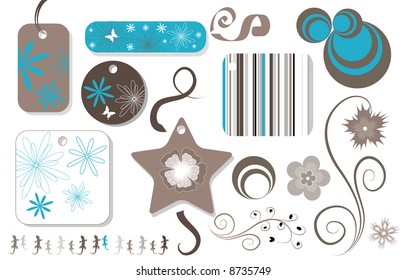 retro labels and design elements