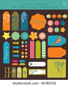 retro labels elements stickers