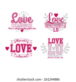 Retro Labels Love Set Graphics