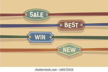 retro Labels on ribbons
