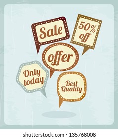 retro labels over blue background. vector illustration