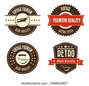 retro labels over white background vector illustration 