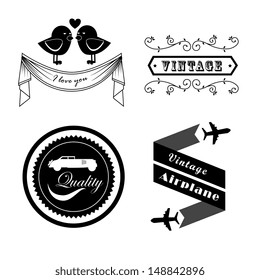 retro labels over white background vector illustration 