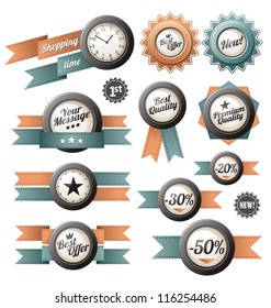 Retro labels ribbons and design elements