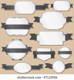 Retro labels with ribbons, vector eps10 illustration