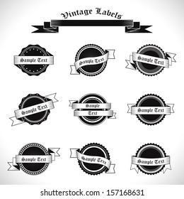Retro Labels Set - Isolated On White Background - Vector Illustration, Graphic Design Editable For Your Design.