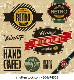 Retro labels set. Vintage labels collection.