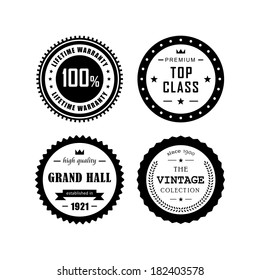 Retro labels, top class,vintage, grand hall