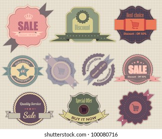 Retro Labels Vector Design Vintage Colorful