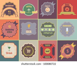 Retro Labels Vector Design Vintage Colorful