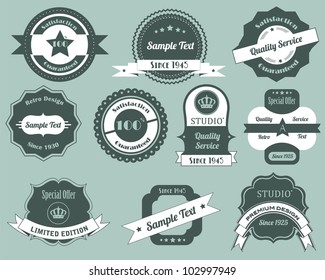 Vintage de diseño de vectores de etiquetas retro