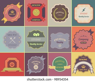 Retro Labels Vector Design Vintage Colorful