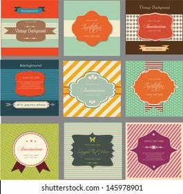 retro labels and vintage invitation cards