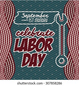 Retro Labor day digital design, vector illustration eps 10