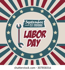 Retro Labor day digital design, vector illustration eps 10