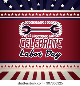 Retro Labor day digital design, vector illustration eps 10
