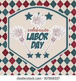 Retro Labor day digital design, vector illustration eps 10