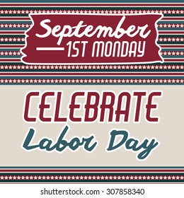 Retro Labor day digital design, vector illustration eps 10