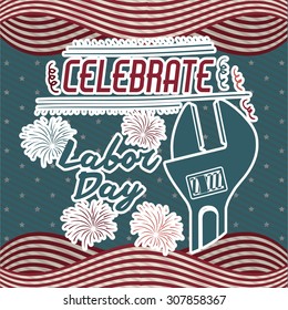 Retro Labor day digital design, vector illustration eps 10