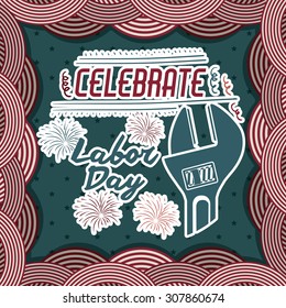 Retro Labor day digital design, vector illustration eps 10