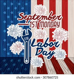 Retro Labor day digital design, vector illustration eps 10
