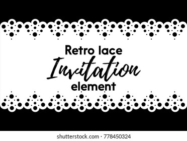 Retro lace invitation vector