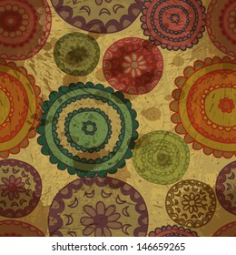 Retro lace seamless pattern with grunge effect