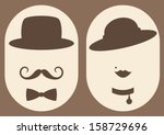 retro lady and gentleman symbol