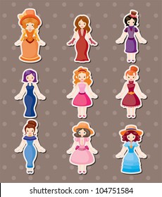 retro lady stickers