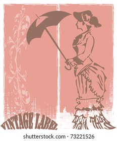retro lady with umbrella