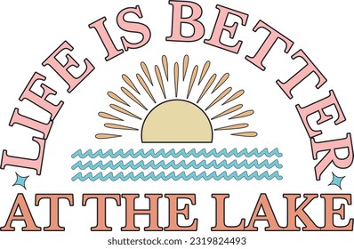 Retro Lake Sublimation Designs Bundle
