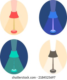 retro lamp background Vector texture icons