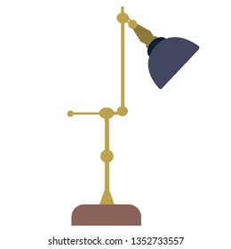 retro lamp flat illustration on white