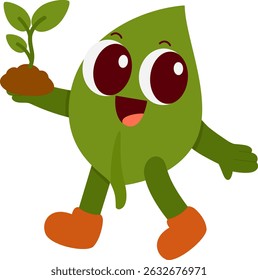 Una ilustración de personaje de hoja retro