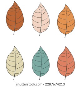 retro leaf style vector illustration