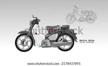 retro legend bike vector design cartoon scetch style