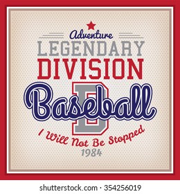 Retro Legendary Division Baseball Badge Varsity Style