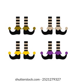 Retro With Legs Halloween Design Elements Collection isolated on White