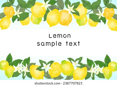 Retro Lemon Frame Illustration Material with a Watercolor Feel
