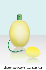 retro lemon perfume bottle