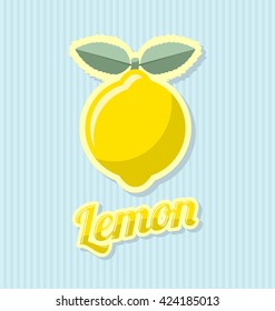 Retro lemon with title on striped background