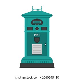 Retro letter box vector illustration. Vintage mailbox icon. Classic mail post icon.