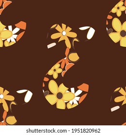 Retro letter E from the alphabet seamless repeat