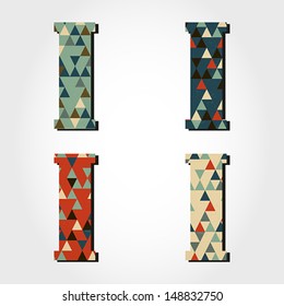 retro letter I, triangular alphabet