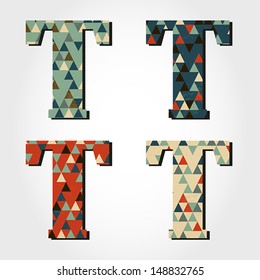 retro letter T, triangular alphabet